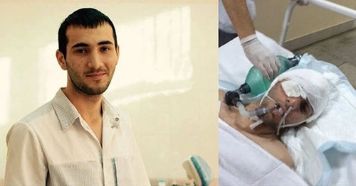 Магомед Алиев, справа - в больнице. Фото Амины Алиевой