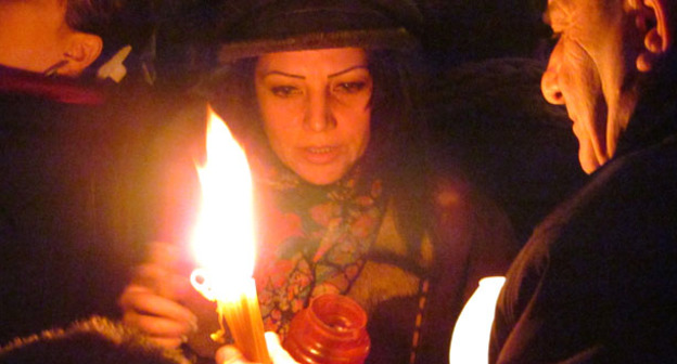 Во время литургии в честь Рождественского сочельника. Ереван, 5 января 2015 г. Фото Тиграна Петросяна для "Кавказского узла"