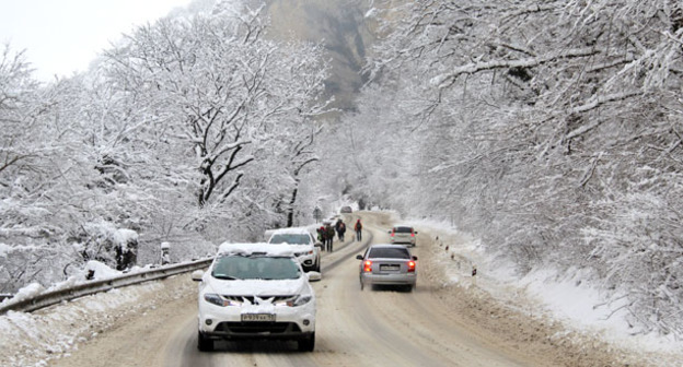 Дорога на плато Лагонаки. 12 января 2015 г. Фото Анны Евстафьевой для "Кавказского узла"