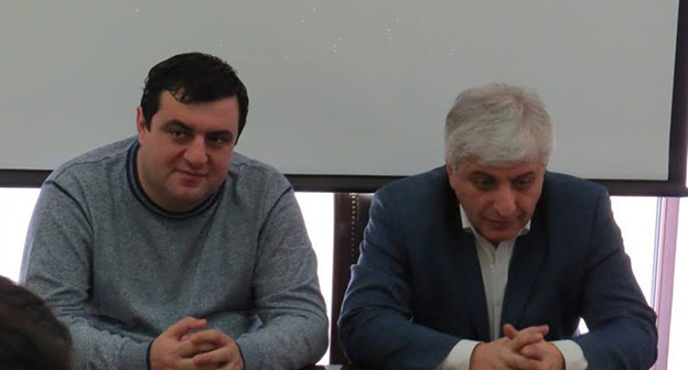 Бинке Анисимов и Карен Мкртчян на презентации фильма. Фото Тимура Исаева для "Кавказского узла"