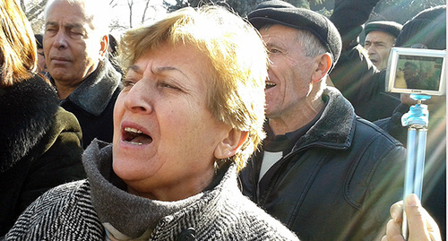 Акция протеста сотрудников завода "Наирит". Ереван. Фото Тиграна Петросяна для "Кавказского узла"