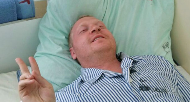 Вячеслав Стародубец в больнице. Дербент, 9 апреля 2015 г. Фото Патимат Махмудовой для "Кавказского узла"