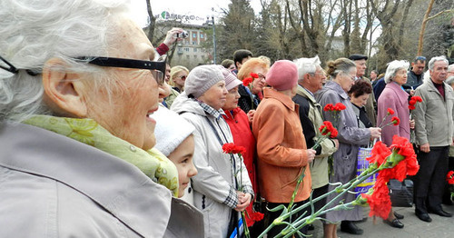 Акция памяти жертв фашистских концентрационных лагерей прошла в Волгограде. 10 апреля 2015 г. Фото Татьяны Филимоновой для "Кавказского узла"