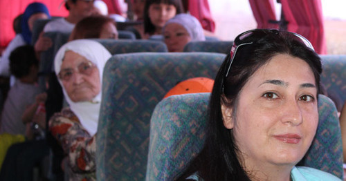 Сирийские репатрианты в автобусе. КБР, 18 июля 2015 г. Фото Людмилы Маратовой для "Кавказского узла"