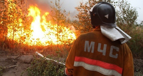 Сотрудник МЧС на пожаре. Фото: http://bloknot-krasnodar.ru/news/masshtabnyy-pozhar-v-gelendzhike-spasateli-vveli-r-615444