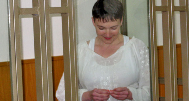 Надежда Савченко в здании городского суда Донецка. Фото Константина Волгина для "Кавказского узла"