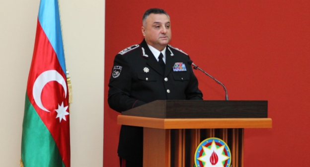 Эльдар Махмудов во время выступления. Фото: Миннацбезопасности Азербайджана, Mns.gov.az