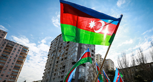 Флаг Азербайджана. Фото Азиза Каримова для "Кавказского узла".