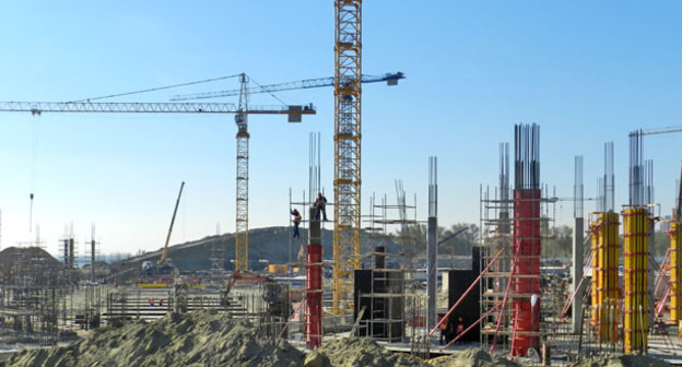 Строительство стадиона "Волгоград-Арена". 19 октября 2015 г. Фото Татьяны Филимоновой для "Кавказского узла"