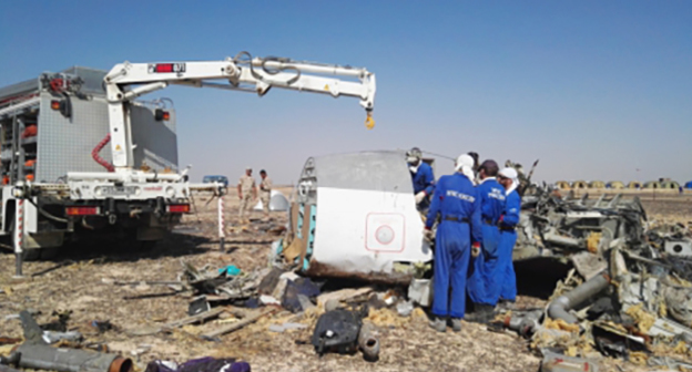 Сотрудники МЧС наместе крушения самолёта  А321. Фото: http://www.mchs.gov.ru/dop/info/smi/news/item/5236135/