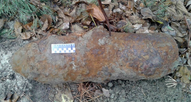 Фугасная бомба времен ВОВ. Фото: http://34.mchs.gov.ru/operationalpage/operational/item/3258099/