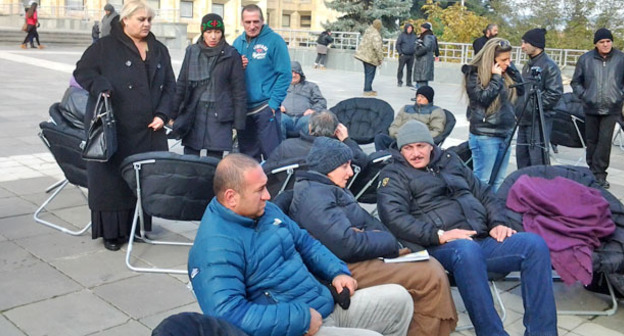 Голодовка представителей "Альянса патриотов". Тбилиси, 19 ноября 2015 г. Фото Беслана Кмузова для "Кавказского узла"