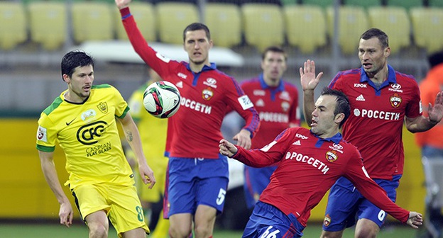 Матч между "Анжи" и ЦСКА завершился со счетом 1:1. Каспийск, 29 ноября 2015 г. Фото: http://www.fc-anji.ru/news/ru/club_news/anji_cska_onlajn291115/