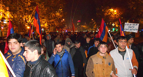 Участники митинга против конституционных реформ в Армении. Фото Тиграна Петросяна для "Кавказского узла" 