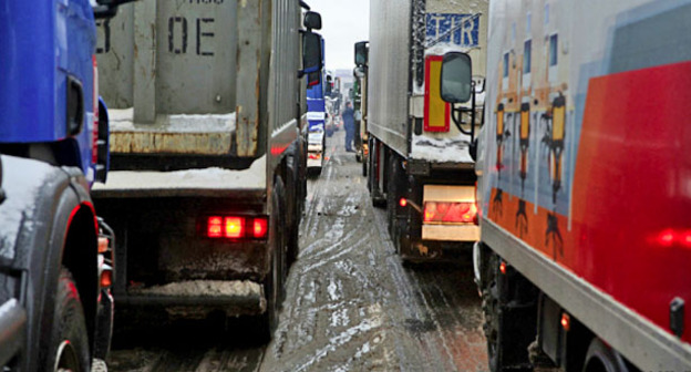 Акция протеста дальнобойщиков. Москва, декабрь 2015 г. Фото: RFE/RL