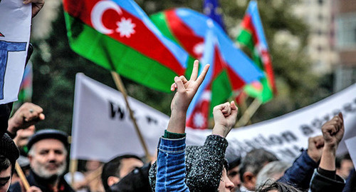 Митинг азербайджанской оппозиции. Баку, 9 ноября 2015 г. Фото Азиза Каримова для "Кавказского узла"