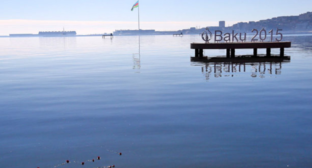 Цветы в море, которые бросили жители Баку во время траура по погибшим на платформе. 6 декабря 2015 г. Фото Азиза Каримова для "Кавказского узла"