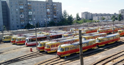 Парк скоростного трамвая в Волгограде. Фото: Gortransvolga.ru