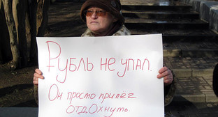 Плакат на сатирическом пикете в Ростове-на-Дону. Фото Константина Волгина для "Кавказского узла" Плакат на сатирическом пикете в Ростове-на-Дону. Фото Константина Волгина для "Кавказского узла"