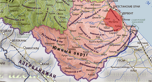 Дербентский район Дагестана. Карта "Кавказского узла"