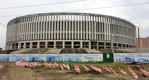 Строящийся стадион футбольного клуба «Краснодар». 7 июля 2015 года. Фото: Dominic Evans https://ru.wikipedia.org