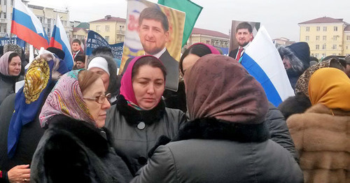 Митинг в поддержку Кадырова. Грозный, 22 января 2016 г. Фото Магомеда Магомедова для "Кавказского узла"