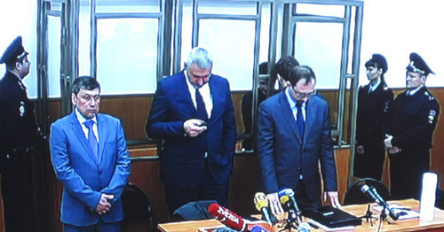 Второй день оглашения приговора Надежде Савченко, кадр с монитора видеотрансляции. 22 марта 2016 г. Фото Константина Волгина для "Кавказского узла"  