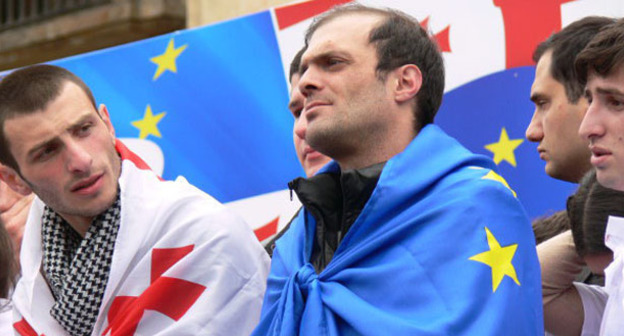 Акция "Единого национального движения" под девизом "Грузия - Европейский выбор". Тбилиси, март 2016 г. Фото Эдиты Бадасян для "Кавказского узла"