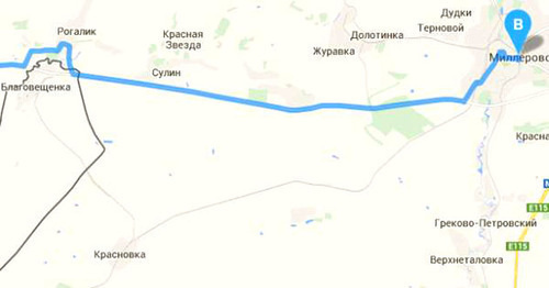 Карта автодороги в обход Украины. Фото http://www.donnews.ru/