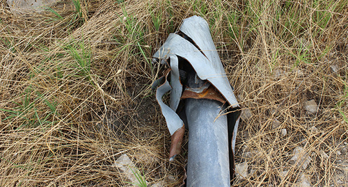 Разорвавшийся снаряд. Фото Алвард Григорян для "Кавказского узла"