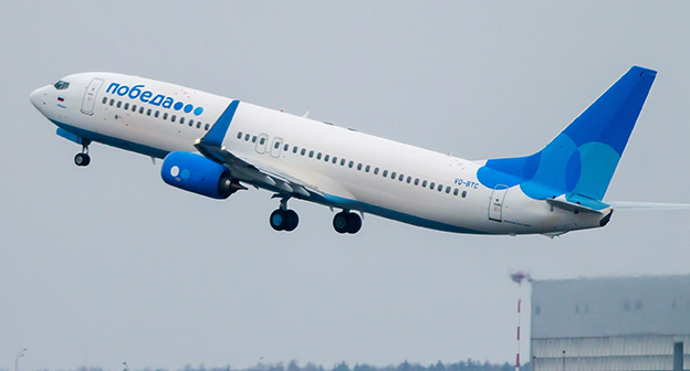 Самолёт авиакомпании "Победа". Фото: http://www.reina-tour.ru/Glavnaya/Novosti/Podrobnosti/ArticleId/2367/pobeda_nachalo_prodazh.aspx#.V-4RJ-uhpBc