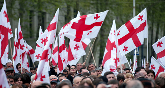 Сторонники Единого национального движения. Фото http://sputnik-georgia.ru/