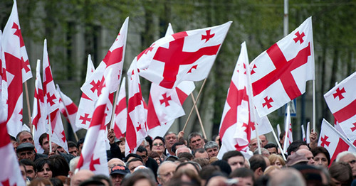 Сторонники Единого национального движения. Фото http://sputnik-georgia.ru/