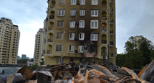 Последствия пожара на улице Цюрупы. Фото Светаны Кравченко для "Кавказского узла"