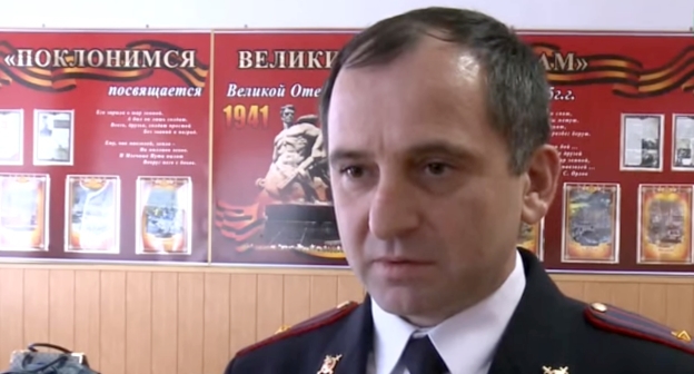 Тимур Хамхоев. Скриншот видеозаписи на канале  
МВД Ингушетии в YouTube
