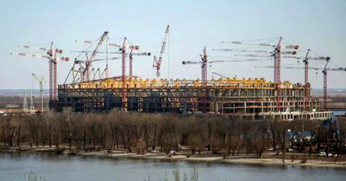 Строительство стадиона "Ростов-Арена". Фото пользователя taz518 http://wikimapia.org/