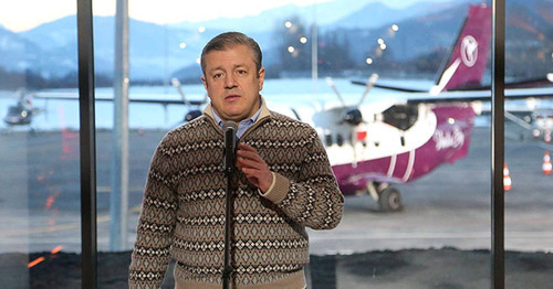 Премьер-министр Грузии Георгий Квирикашвили на открытии аэропорта в Амбролаури. Фото https://sputnik-georgia.ru