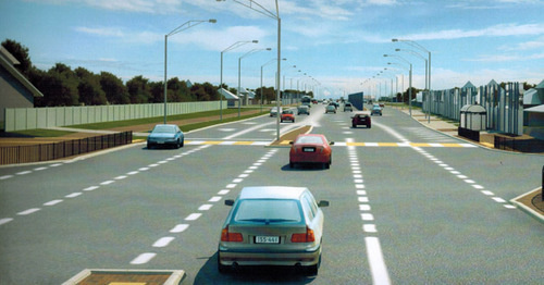 Эскизы как будет выглядеть шоссе Авиаторов после реконструкции. Фото Татьяны Филимоновой для "Кавказского узла"