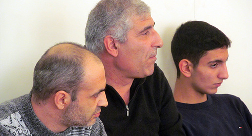 Подсудимые Айк Арутюнян, Вардан Варданян и Шаген Арутюнян /слева направо/. Фото Армине Мартиросян