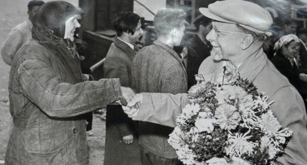 Фото представленное на выставке «Великие люди в великом городе» в Волгограде. Вальтер Ульбрихт. 1 февраля 2017 г. Фото Татьяны Филимоновой для "Кавказского узла"