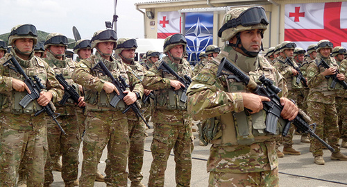 Грузинские военные на инаугурации совместного учебного и оценочного центра НАТО – Грузия. Фото Инны Кукуджановой для "Кавказского узла"