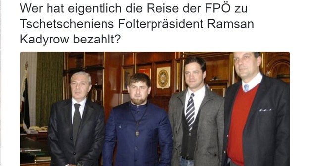 В декабре 2016 года визит членов АПС к Кадырову раскритиковал редактор австрийского еженедельника Falter Флориан Кленк, потребовавший объяснить, “кто оплачивает такие поездки”. Фото: https://twitter.com/florianklenk/status/801169369762066433