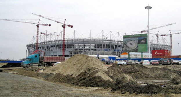 Строительство стадиона Ростов-Арена в Ростове-на-Дону. 10 января 2017 г. Фото Константина Волгина для "Кавказского узла"