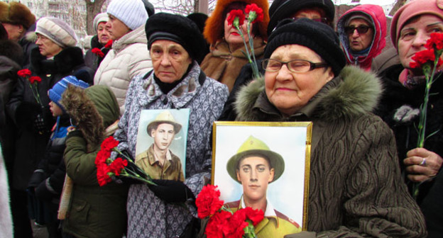 Участники митинга в Волгограде, посвященного 28-й годовщине вывода советских войск из Афганистана. 15 февраля 2017 г. Фото Вячеслава Ященко для "Кавказского узла"