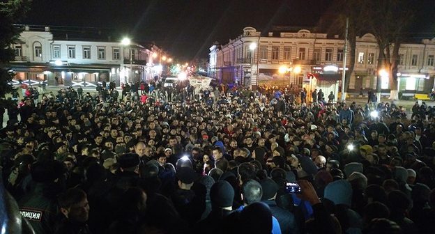 Митинг против инициативы переименования Ингушетии в Аланию. Владикавказ, 5 марта 2017 года. Фото Алана Цхурбаева для "Кавказского узла"
