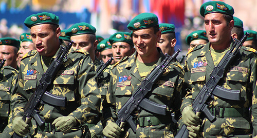 Подразделения пограничной службы на военном параде в Ереване, сентябрь 2016. Фото Тиграна Петросяна для "Кавказского узла"