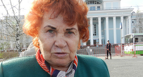 Участница митинга в Волгограде . Фото Татьяны Филимоновой для "Кавказского узла"