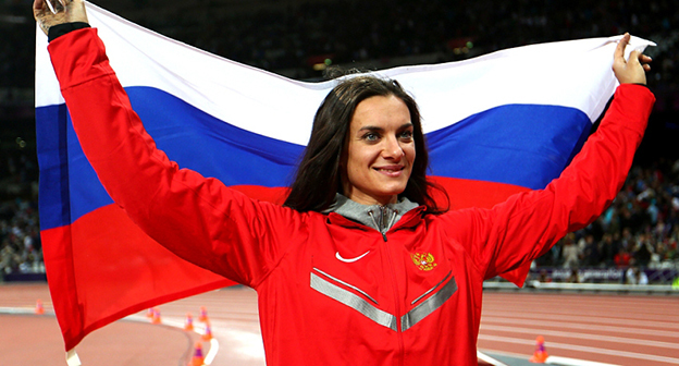 Елена Исинбаева. Фото http://www.sportoboz.ru/2012/08/07/fotootchet-s-oi-2012-bronzovyy-pryzhok-eleny-isinbaevoy.html