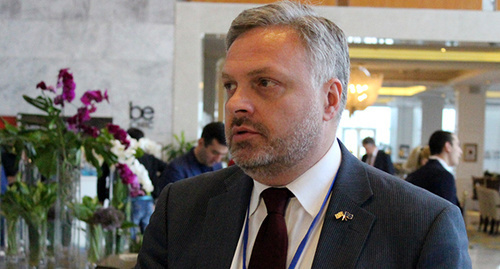 один из лидеров оппозиционной партии "Единое национальное движение" Георгий Барамидзе. Фото Инны  Кукуджановой для "Кавказского узла"