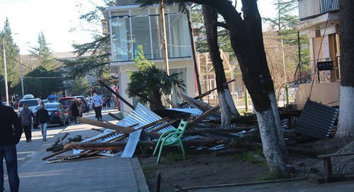 Последствия ветра в Тбилиси. Фото © FB / Районная администрация Самтредия